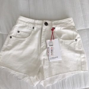 NWT White High Waisted Shorts